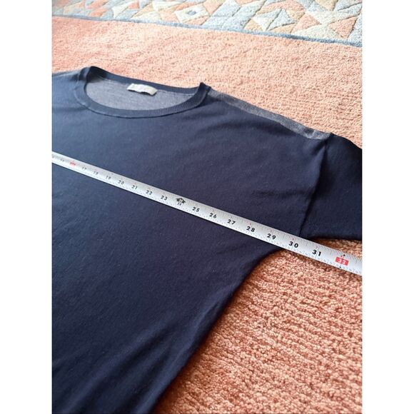 LOFT Color Block Merino Wool Knit Top Sweater Size L 3/4 sleeves - Picture 6 of 8